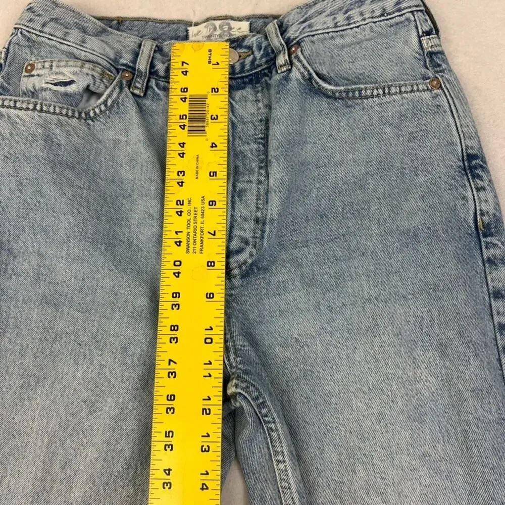 We The Free Jeans Women's Size 28 Blue Denim Medium Wash Button Fly Distressed